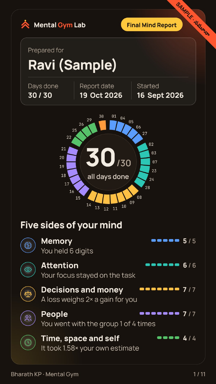 Sample Mind Report, page 1